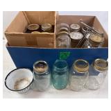 Box of Fruit Jars, Pan & Paper Towel Holder