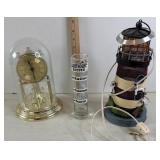 Illuminated Light House Large Shot Glass, Clock