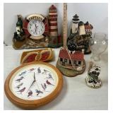 Bird Clock, Light House Clock, 2-Light Houses,