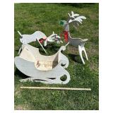 Wooden Sleight no Santa Yard Art
