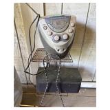 Metal Plant Stand, Radio & Speaker