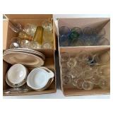 4-Boxes Dishes & Glassware