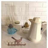 Coffee Server, Oil Lamp, Electrified Oil Lamp and
