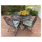 Metal Patio Table - 48' Round and 4 Chairs