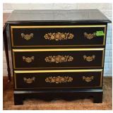 3-Drawer Black Laquor Chest - 32'X18'X29'