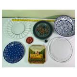 Tole Painted Platter and  Italy Bowl