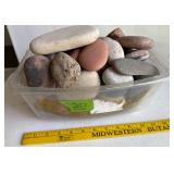 Box of river rocks