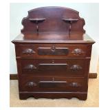 3-Drawer Walnut Washstand -31'X17'X38'