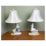 2 Kids and Geese Lamps