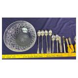 Atlantis Pressed Glass Bowl - 8',  Spoons and