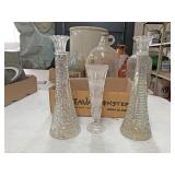 Three glass vases