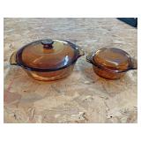 Brown anchor hocking glass dishes