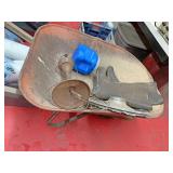 Metal wheelbarrow and contents