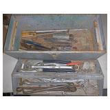 Metal toolbox full of tools