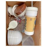 Water bottle and bowls