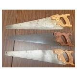Three hand saws