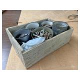 Miscellaneous hardware and wood box