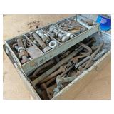 Metal toolbox loaded with nuts bolts and more