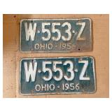 Pair of 1956 Ohio license plates