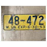 1953 West Virginia license plate