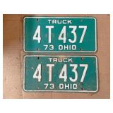 1973 Ohio truck license plates