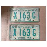1974 Ohio license plates