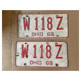1968 Ohio license plates