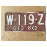 1962 Ohio license plate