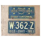 1953 Ohio license plates