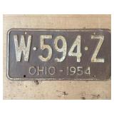 1954 Ohio license plate