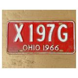 1966 Ohio license plate