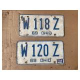 1969 Ohio license plates
