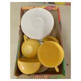 Small plates and plastic cups