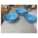 Blue metal bowls