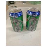 Vintage Larry Bird 7-Up cans still full