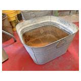 Square galvanized wash tub