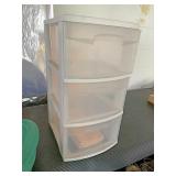 Three drawer plastic stand