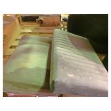 Two vinyl covered seat bottoms