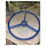 Blue speckled steering wheel
