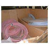 Three eights red and blue air hose multiple