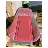 Red vinyl and carpet seat back