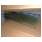 Two white Volvo curved windshield