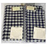 4 New blue ribbon Plaid napkins