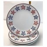 Set of 4 American celebration luncheon plates