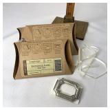 New-Set of 3 rectangle label tie on