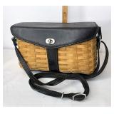 Black leather accents purse