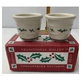 Longaberger NIB Traditional Holly votives