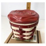 Longaberger Rosebud with NIB topper