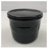 Longaberger Ebony 1 pint crock with lid