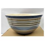 NIB Cabana blue stripe Large Bowl
